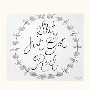 Shit Just Got Real Coveted Things Organic Cotton White Blanket Scarf‎ Swaddle